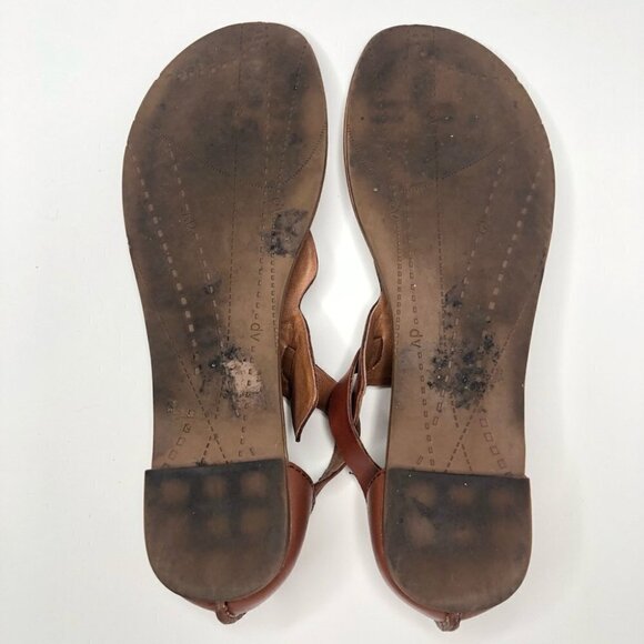 DV by Dolce Vita Draya Brown Geometric Studded Jewelled Roman Leather Sandals - Picture 15 of 16